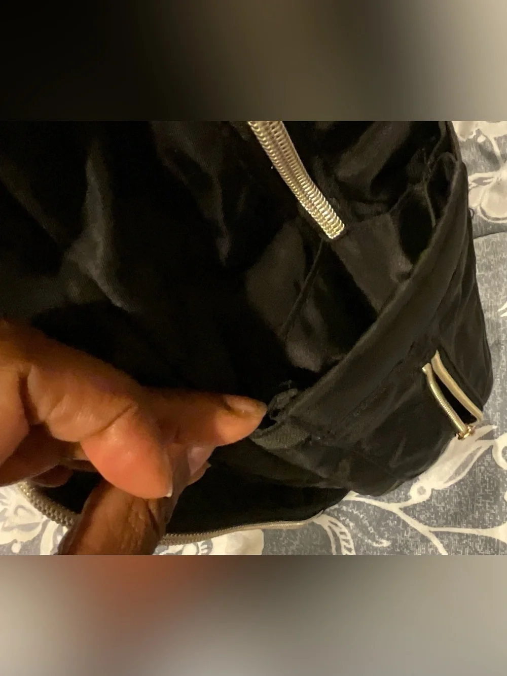 Bamomby Diaper Backpack, Black with Gold Accents